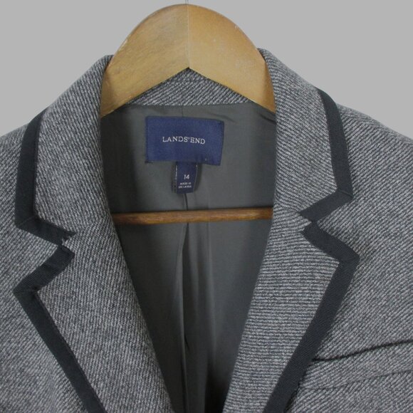Lands' End Blazer Womans Size 14 Tweed 2 button Ivy League Preppy NEW $139 - Picture 2 of 8